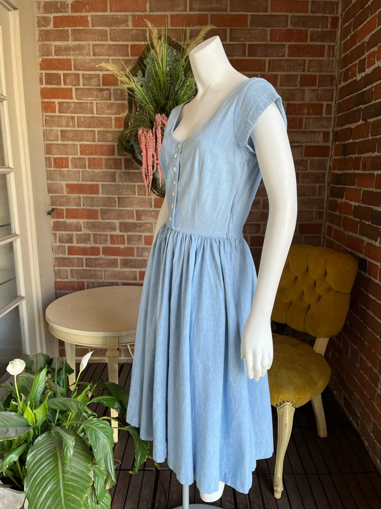1980s Chambray Dress