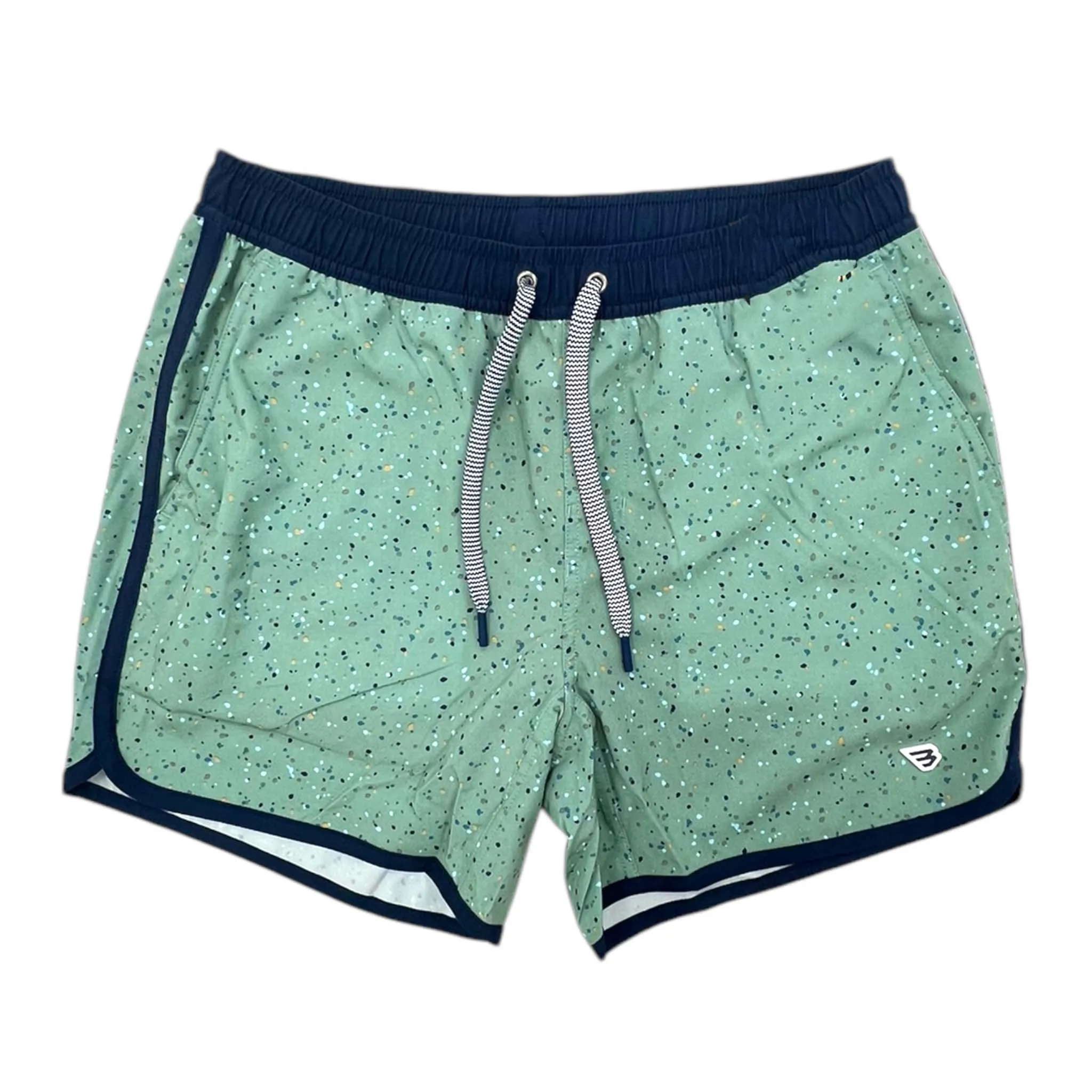 5 Inch Swim Shorts in Green Speck