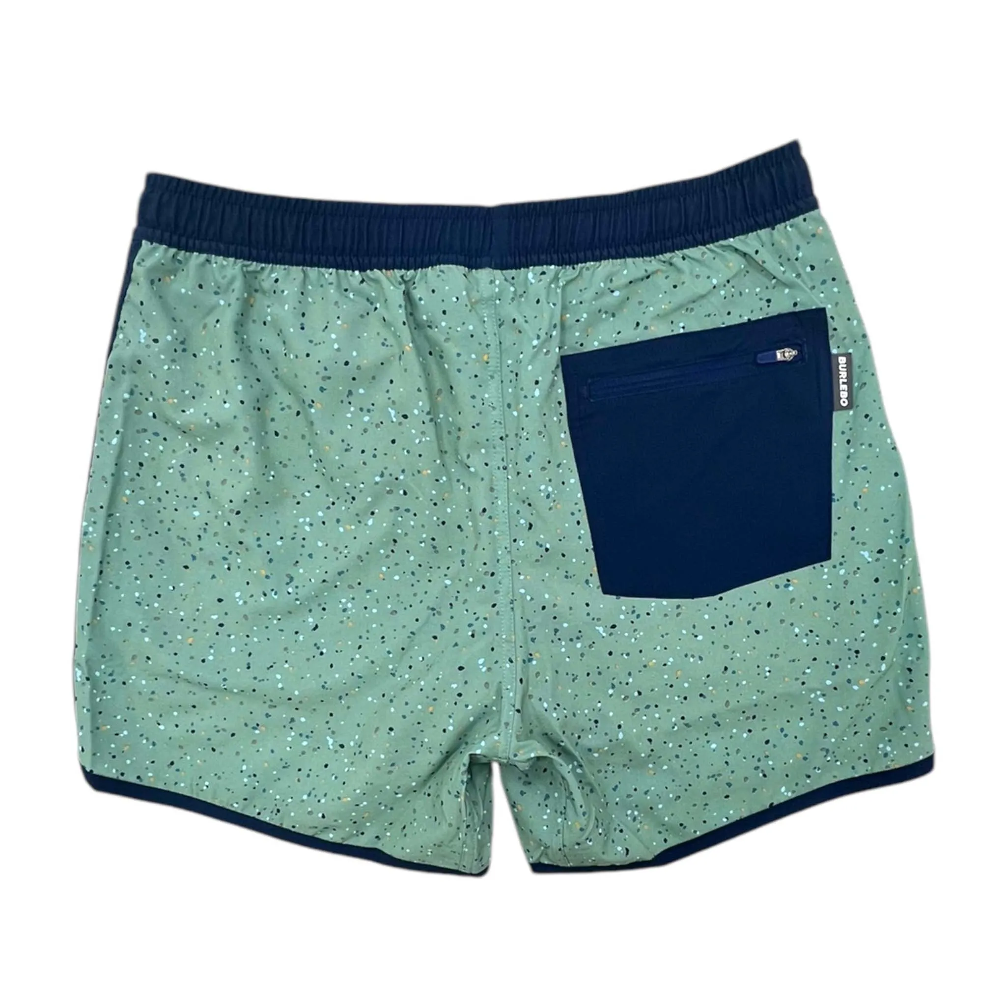 5 Inch Swim Shorts in Green Speck