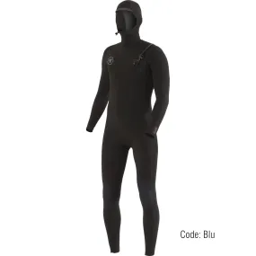 5/4 Mens Vissla 7 Seas Hooded Full Suit - Black with blue liner