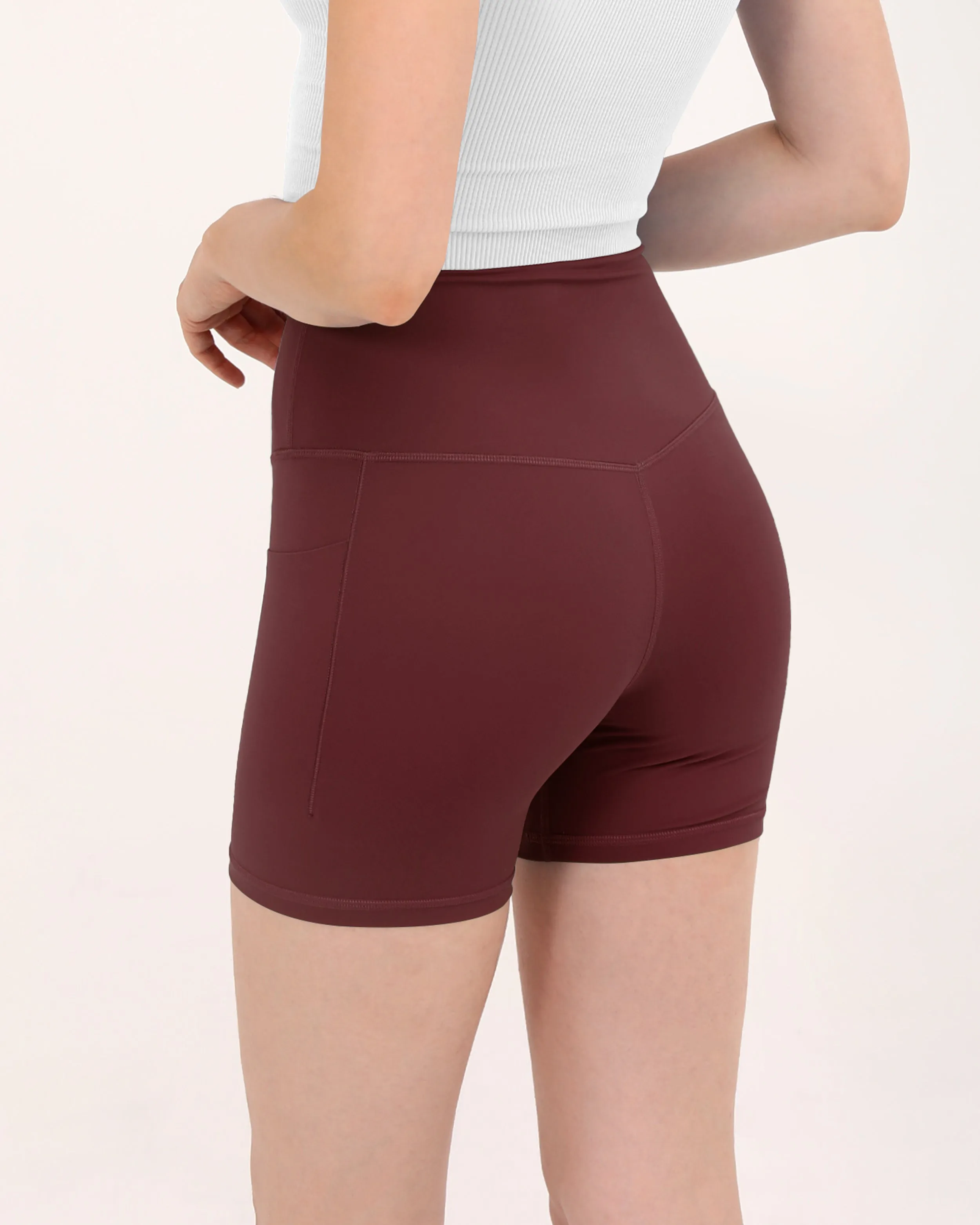 5" Cross Waist Biker Shorts with Pockets