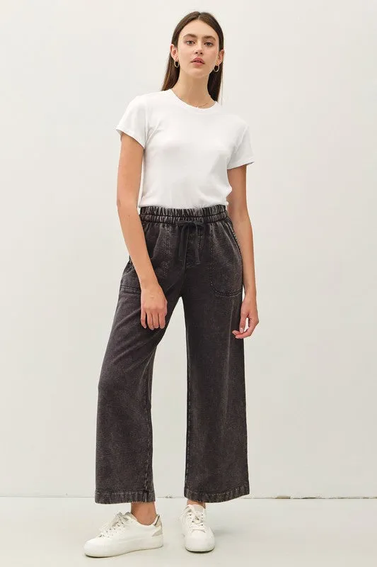 ACID WASH COTTON DRAWSTRING SWEATPANTS- 2 colorways