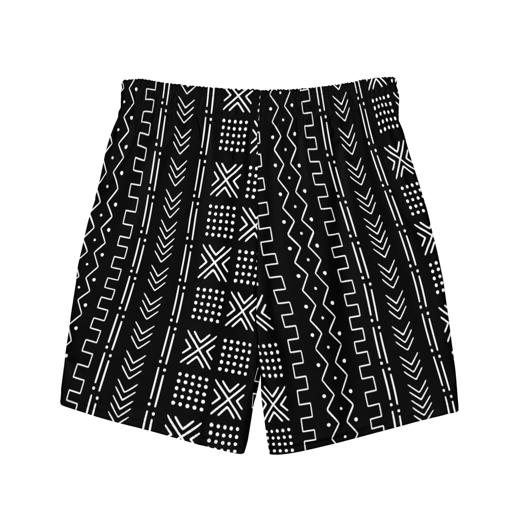 African Mud Cloth Recycled Men's Swim Trunks
