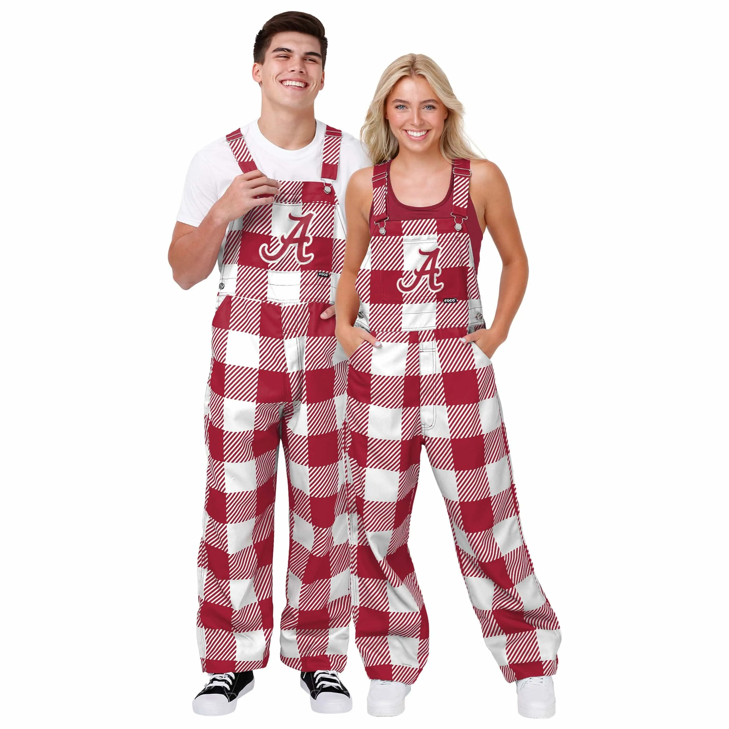 Alabama Crimson Tide NCAA Womens Plaid Bib Overalls