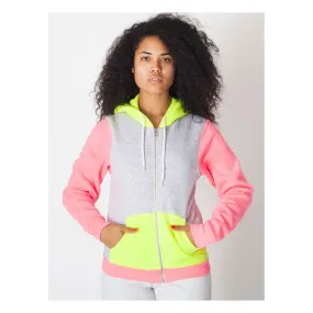 American Apparel Unisex Dk Ash/Nyl/Npk Flex Fleece Zip Hoodie