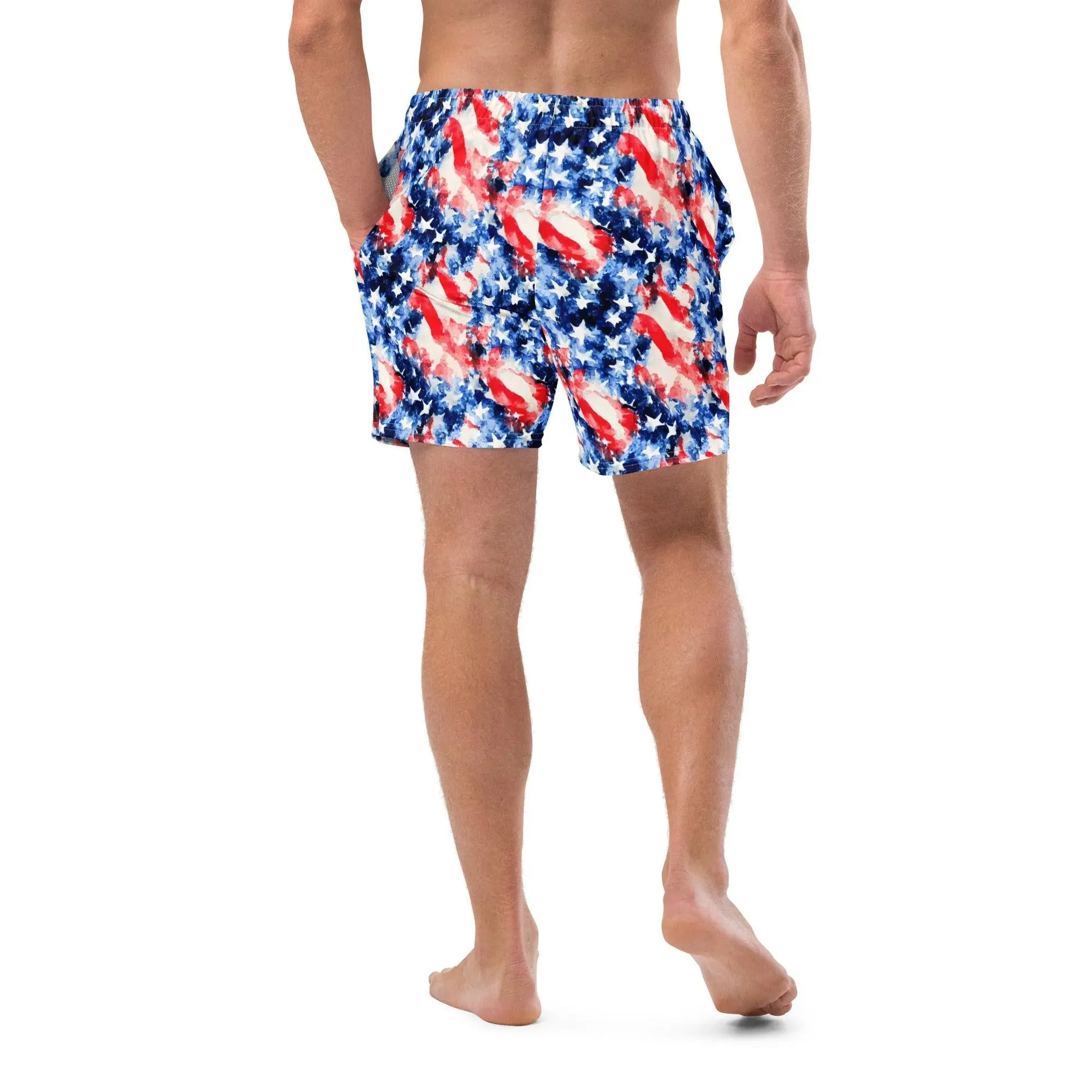 American Flag Recycled Men's Swim Trunks