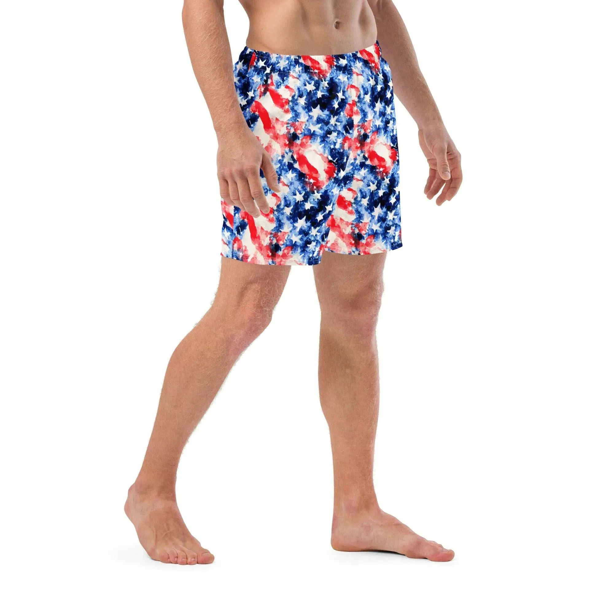American Flag Recycled Men's Swim Trunks