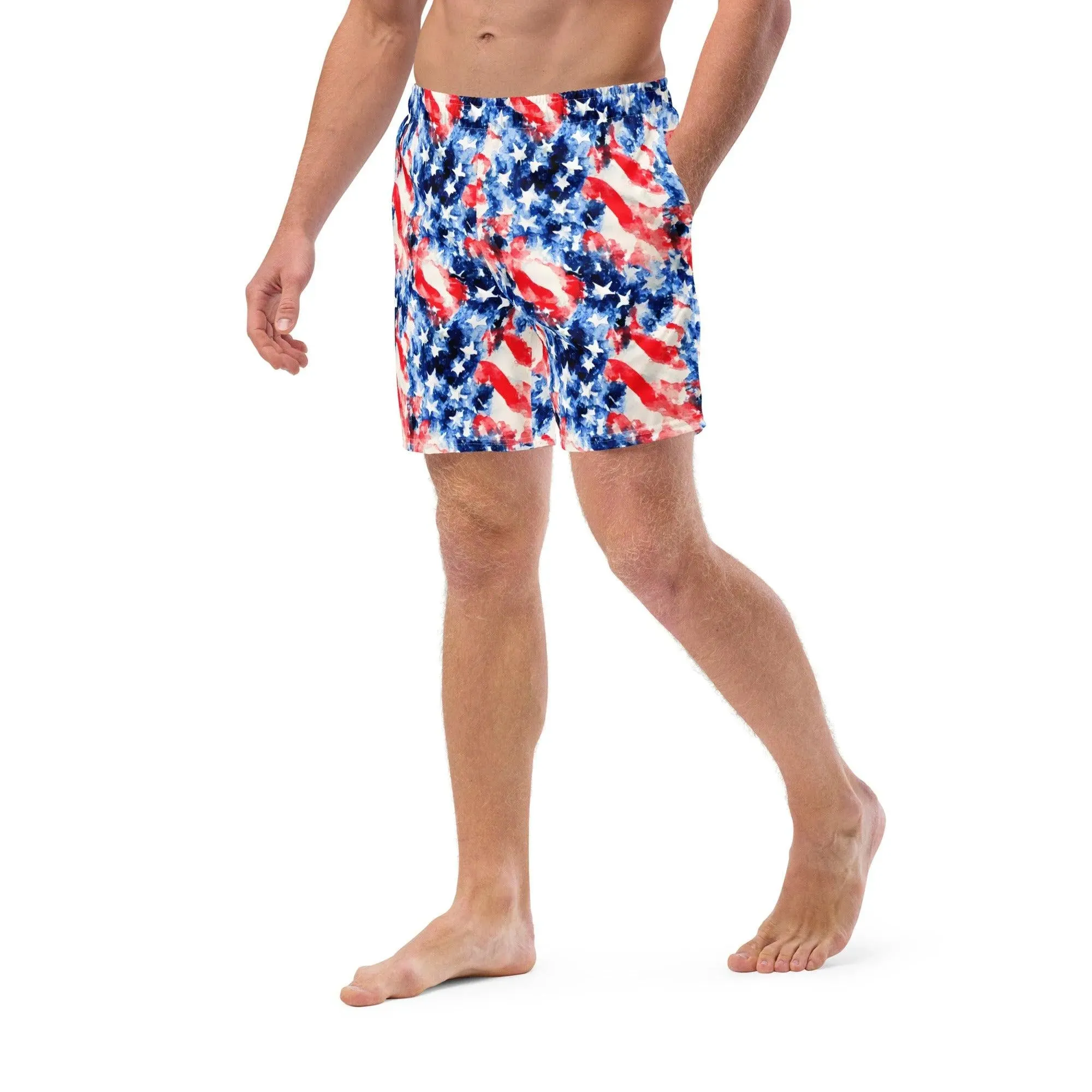 American Flag Recycled Men's Swim Trunks