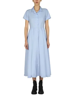 Aspesi Chambray Short-Sleeved Midi Dress