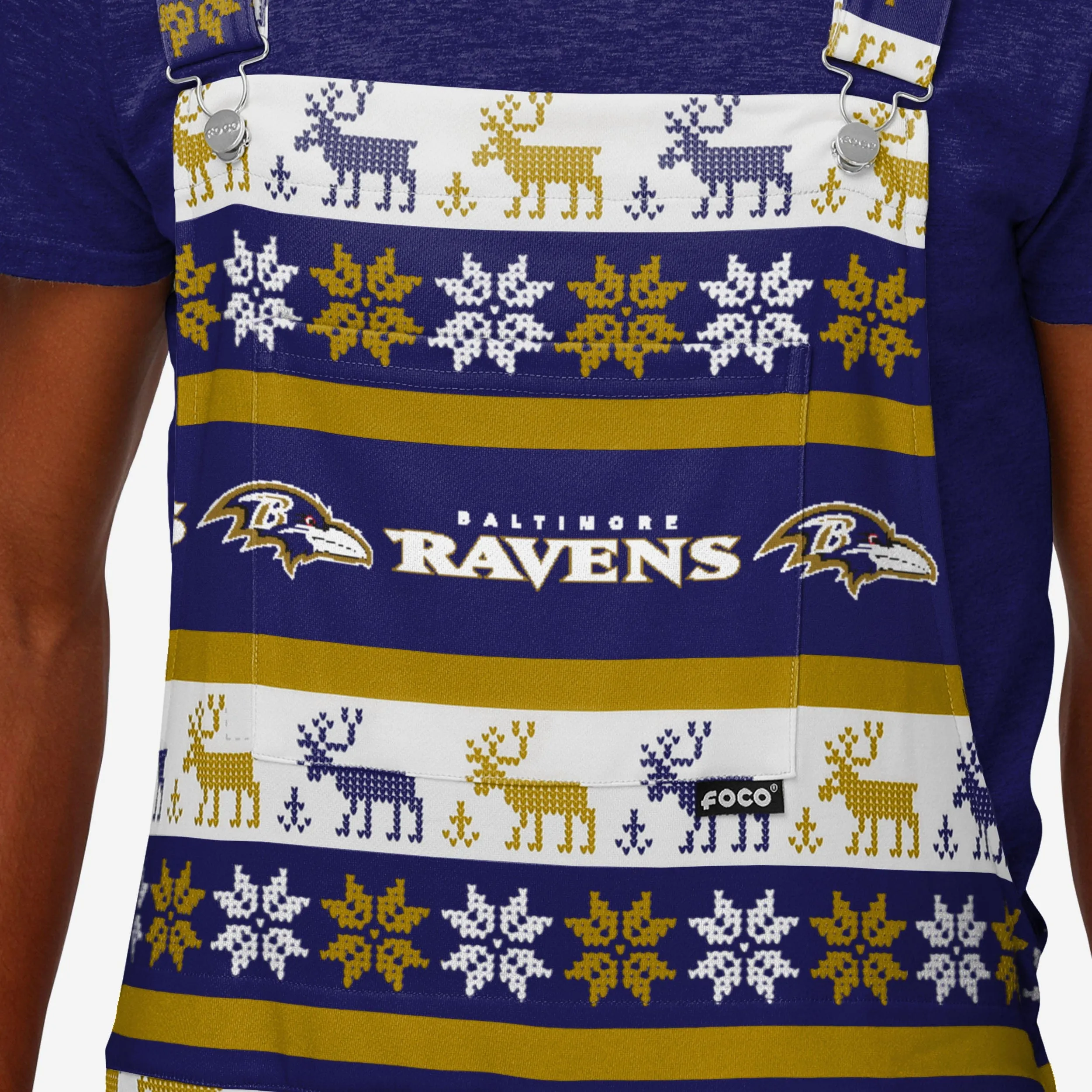 Baltimore Ravens Mens Ugly Home Gating Bib Overalls