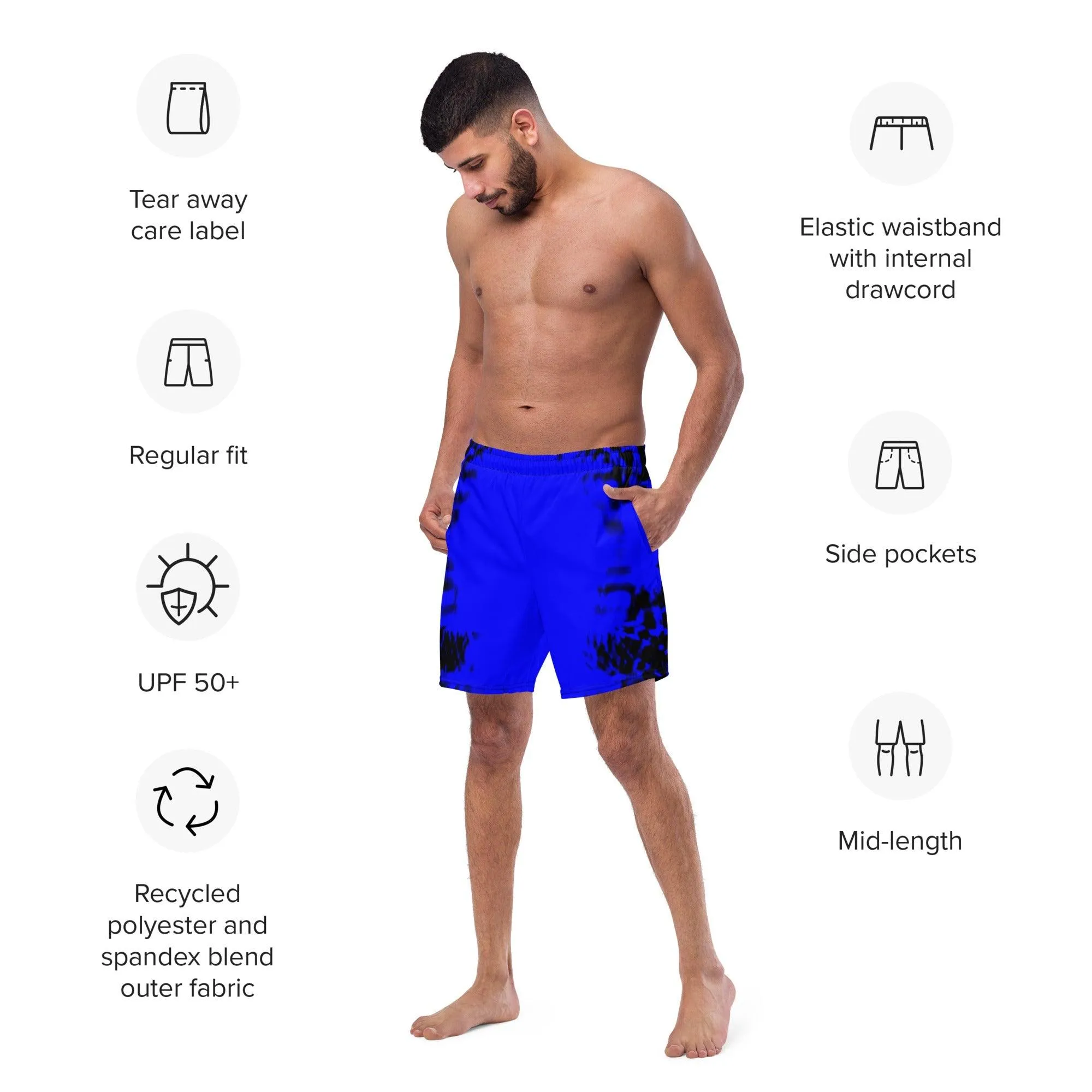 Blueblob Men's Quick Drying swim trunks small Pocket