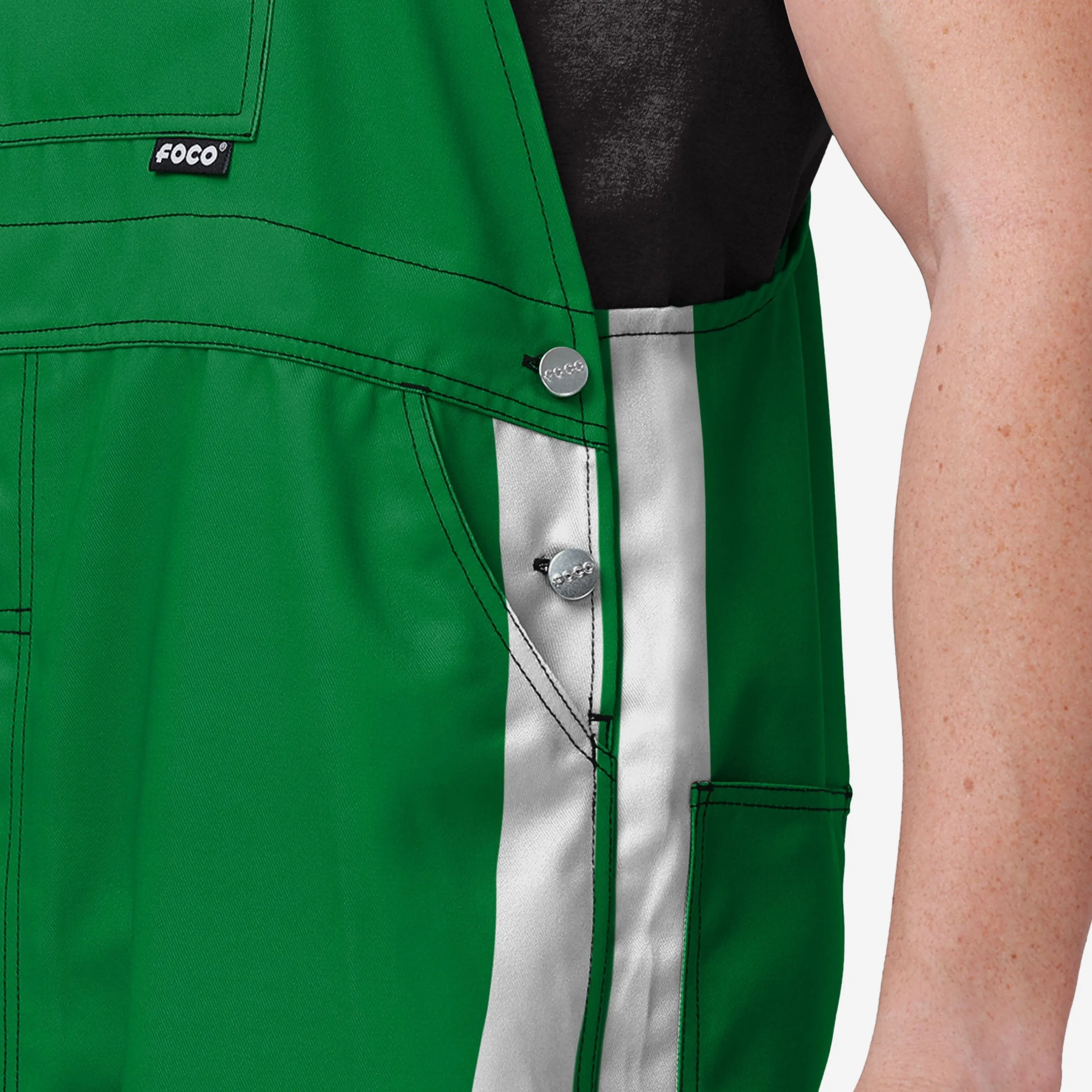 Boston Celtics Mens Team Stripe Bib Overalls
