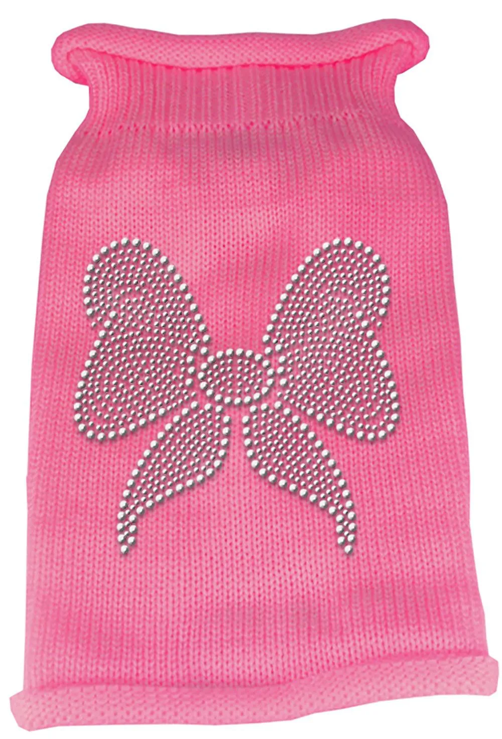 Bow Rhinestone Knit Pet Sweater XXL Pink