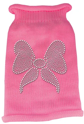 Bow Rhinestone Knit Pet Sweater XXL Pink