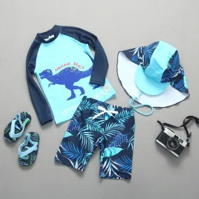 Boys Dinosaur Beach 3-Piece Swimsuit Set
