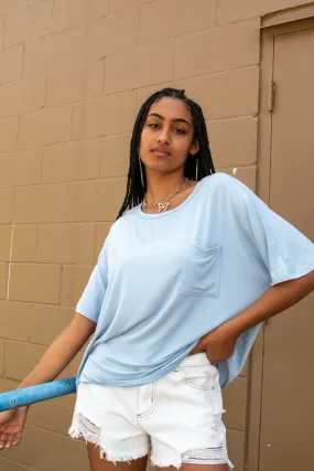 Briston Oversized Pocket Tee Blue