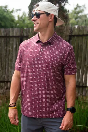BURLEBO Performance Polo - Texas Maroon