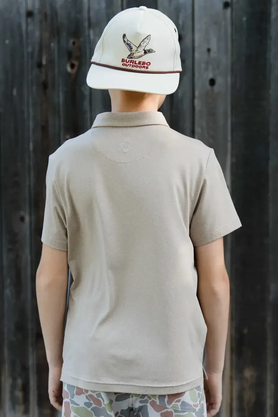 Burlebo Youth Performance Polo - Heather Khaki