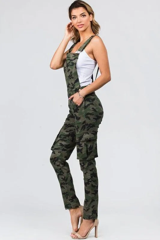 Camo-Print Stretch Overalls