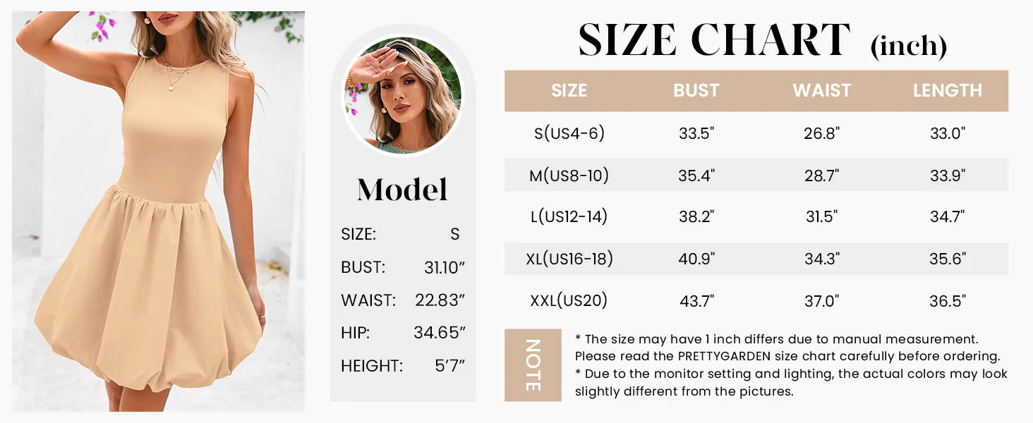 Casual Sleeveless Tank Mini Short Dress Crew Neck Bubble Dress with Pockets