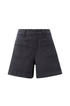 Ceres Life Denim Patch Pocket Short - Washed Black