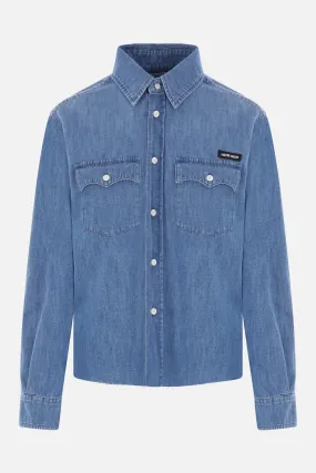 Chambray Cropped Shirt