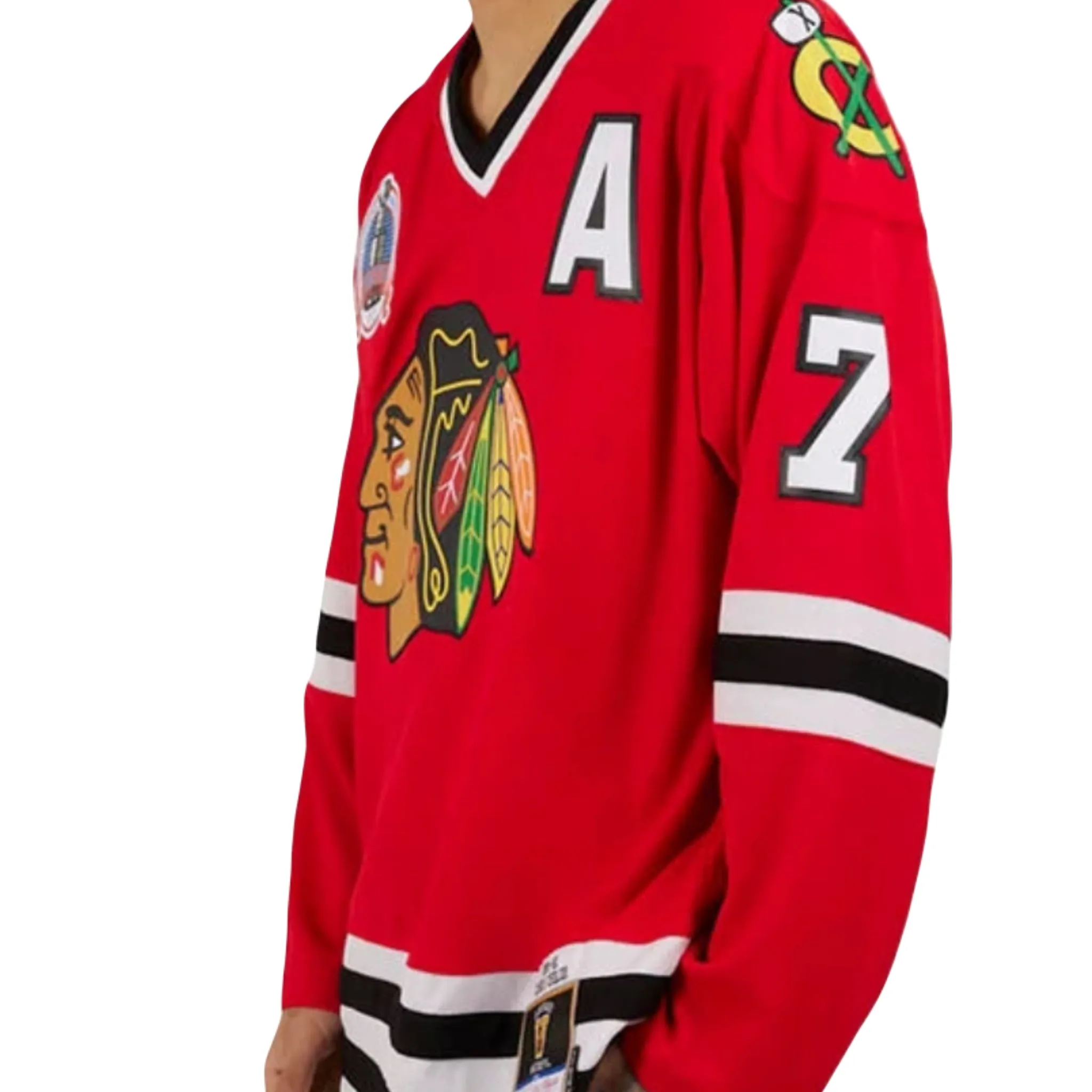 Chicago Blackhawks 1991 Authentic Hockey Jersey Mitchell & Ness Blue Line Chris Chelios