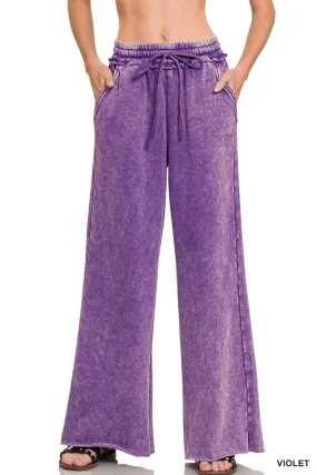 Cloud Comfort Palazzo Sweatpants in Violet