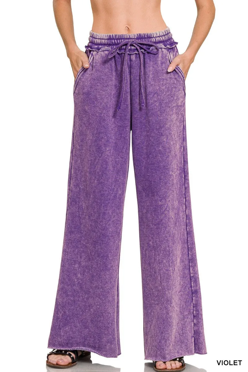Cloud Comfort Palazzo Sweatpants in Violet