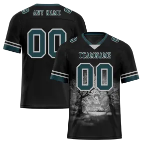 Custom Black 3D Pattern Aqua Personalized Authentic Football Jersey FBJ02-bc0fafd