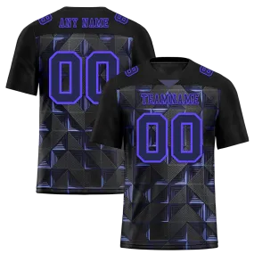 Custom Black 3D Pattern Purple Personalized Authentic Football Jersey FBJ02-bc0faef