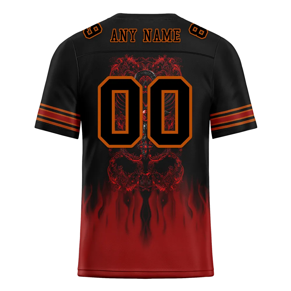 Custom Black Brown Skull Fashion Black Personalized Authentic Football Jersey FBJ02-bc0fba7