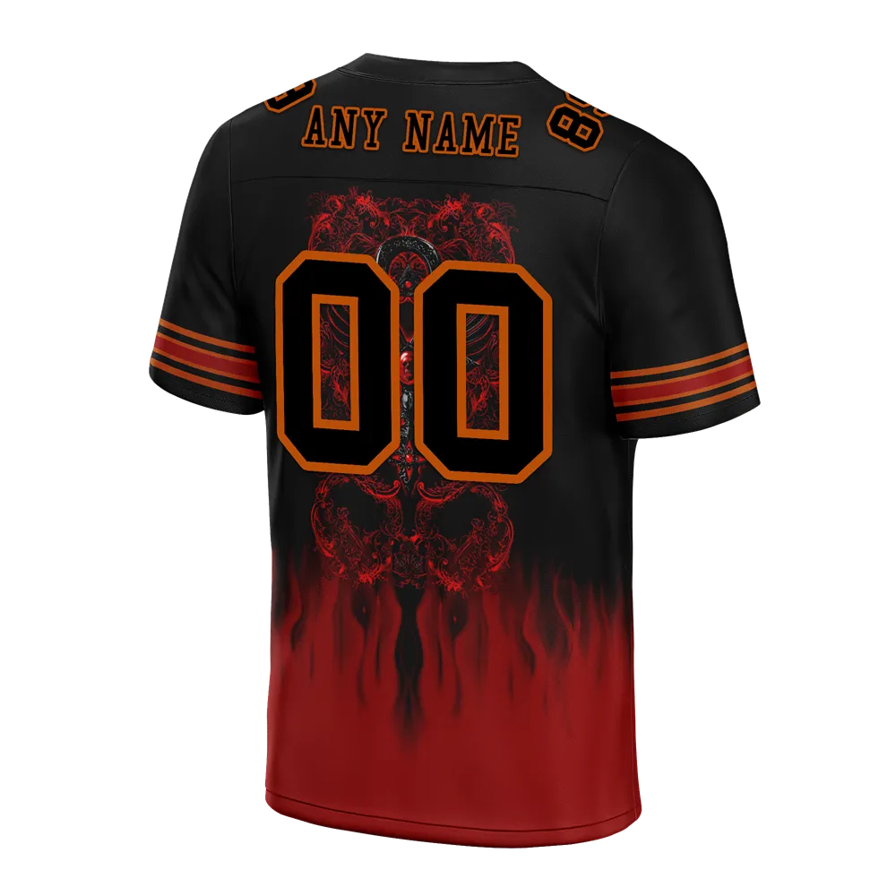 Custom Black Brown Skull Fashion Black Personalized Authentic Football Jersey FBJ02-bc0fba7
