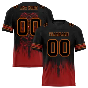 Custom Black Brown Skull Fashion Black Personalized Authentic Football Jersey FBJ02-bc0fba7