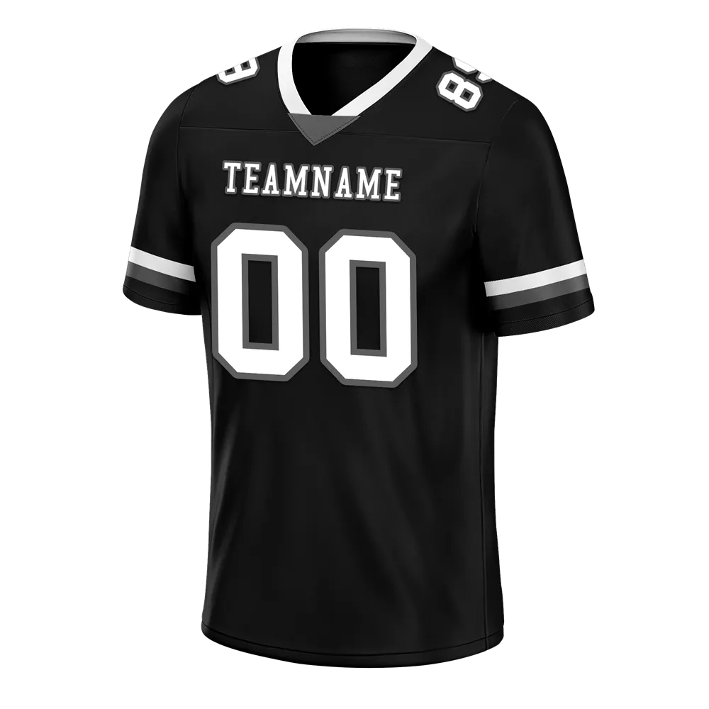 Custom Black Classic Style White Personalized Authentic Football Jersey FBJ02-bc0f00a