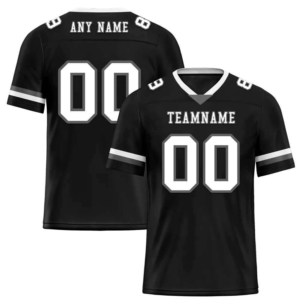 Custom Black Classic Style White Personalized Authentic Football Jersey FBJ02-bc0f00a