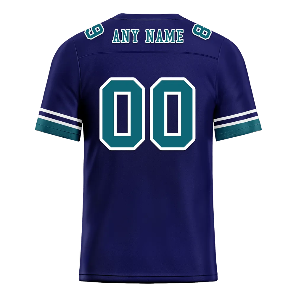 Custom Blue 3D Pattern Aqua Personalized Authentic Football Jersey FBJ02-bc0fae9