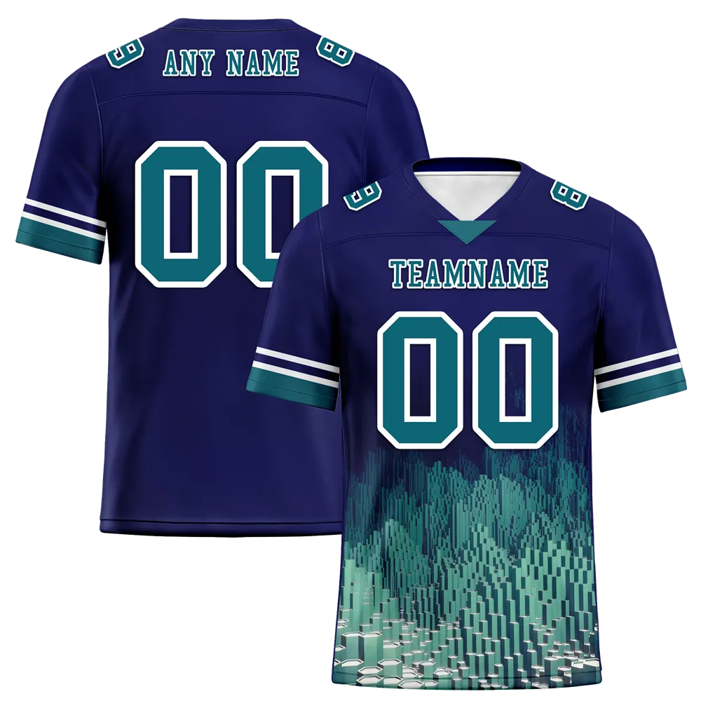 Custom Blue 3D Pattern Aqua Personalized Authentic Football Jersey FBJ02-bc0fae9
