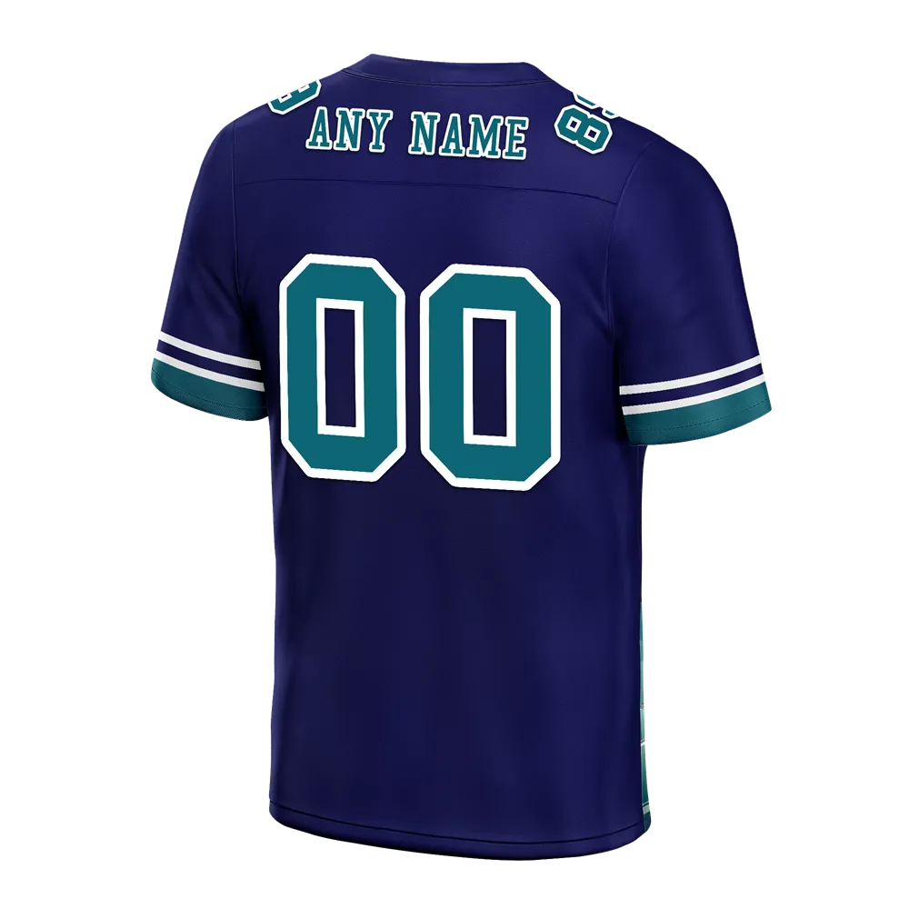 Custom Blue 3D Pattern Aqua Personalized Authentic Football Jersey FBJ02-bc0fae9