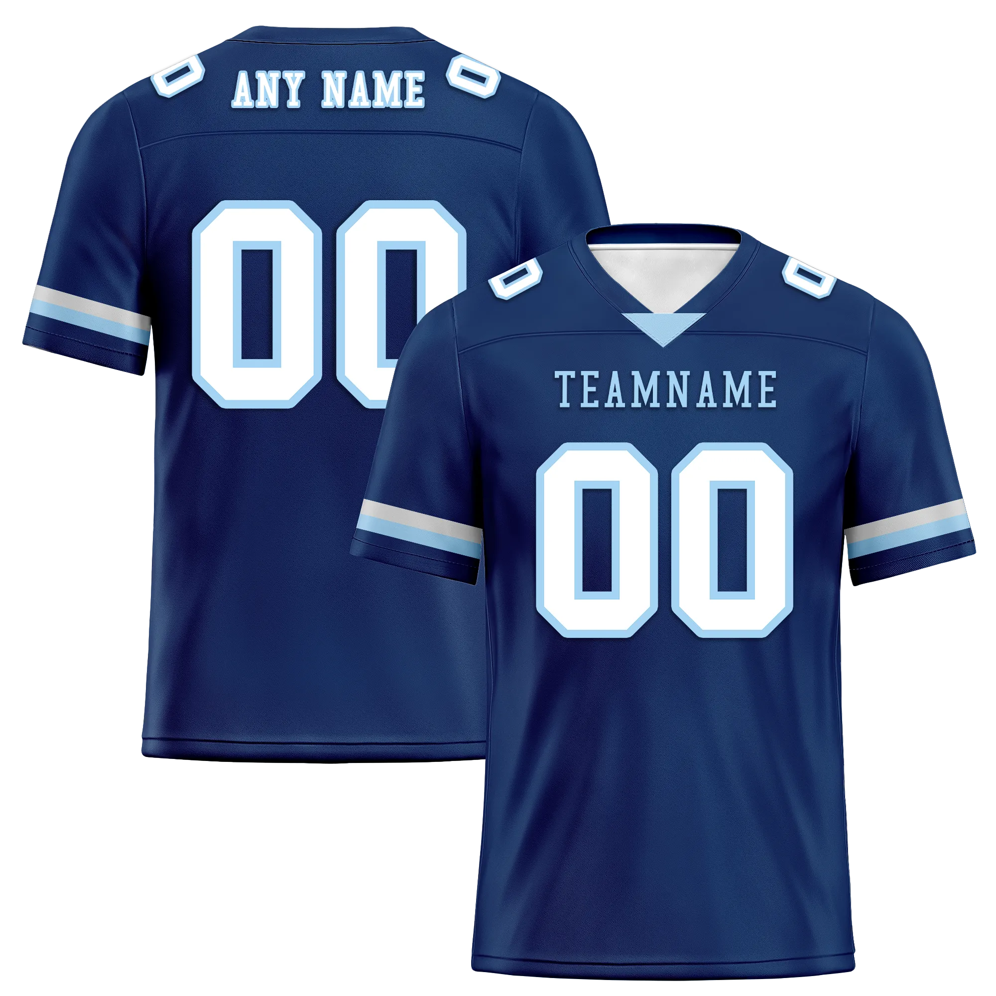 Custom Blue Classic Style Personalized Authentic Football Jersey FBJ02-bd0a70a7