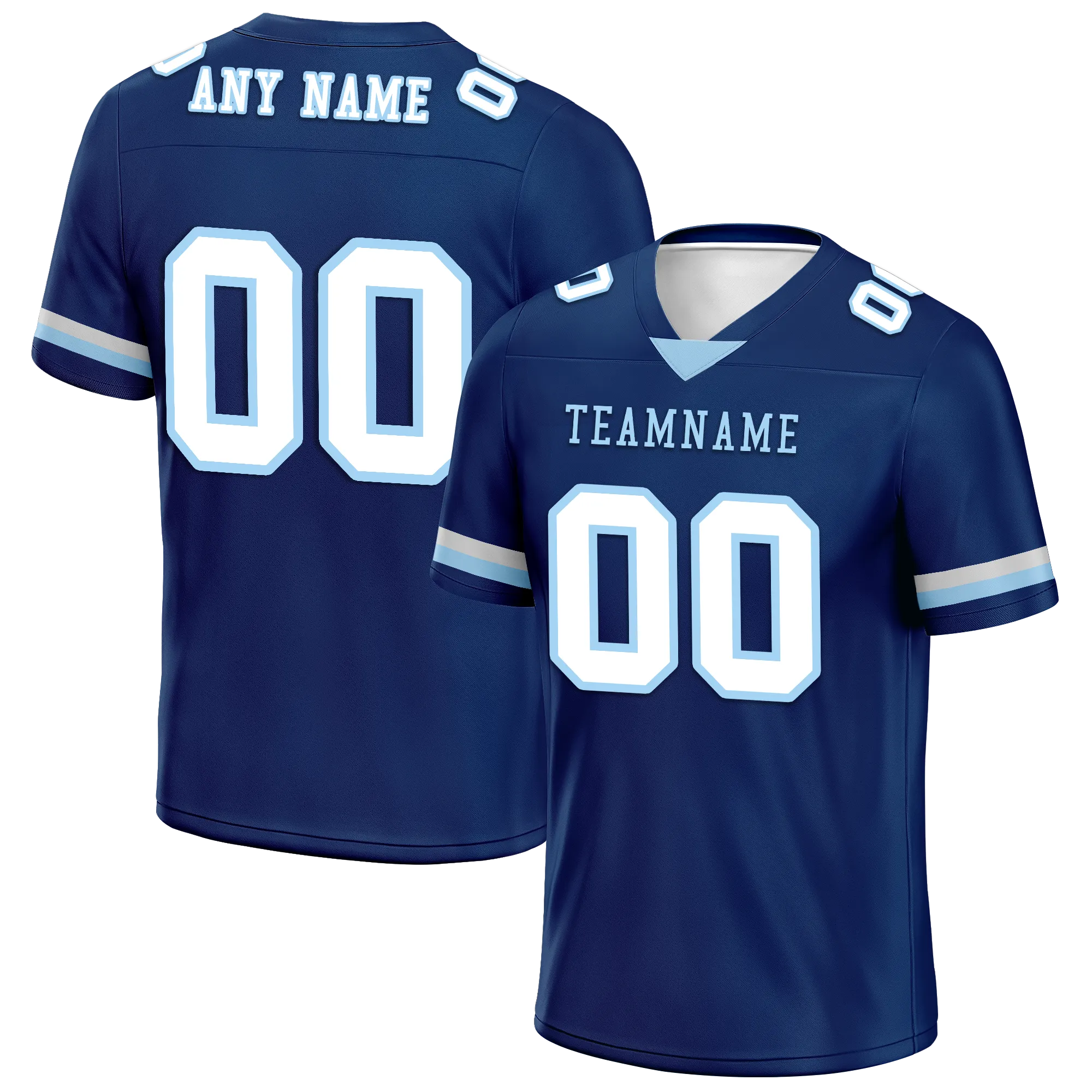 Custom Blue Classic Style Personalized Authentic Football Jersey FBJ02-bd0a70a7