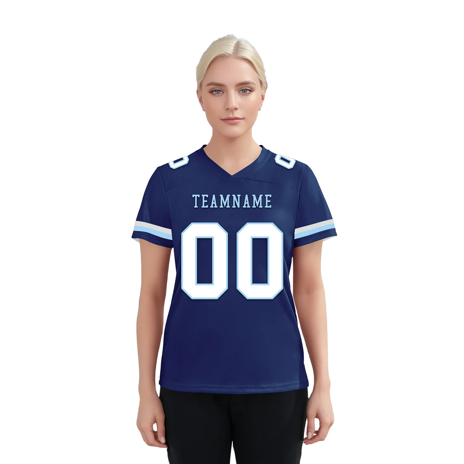 Custom Blue Classic Style Personalized Authentic Football Jersey FBJ02-bd0a70a7