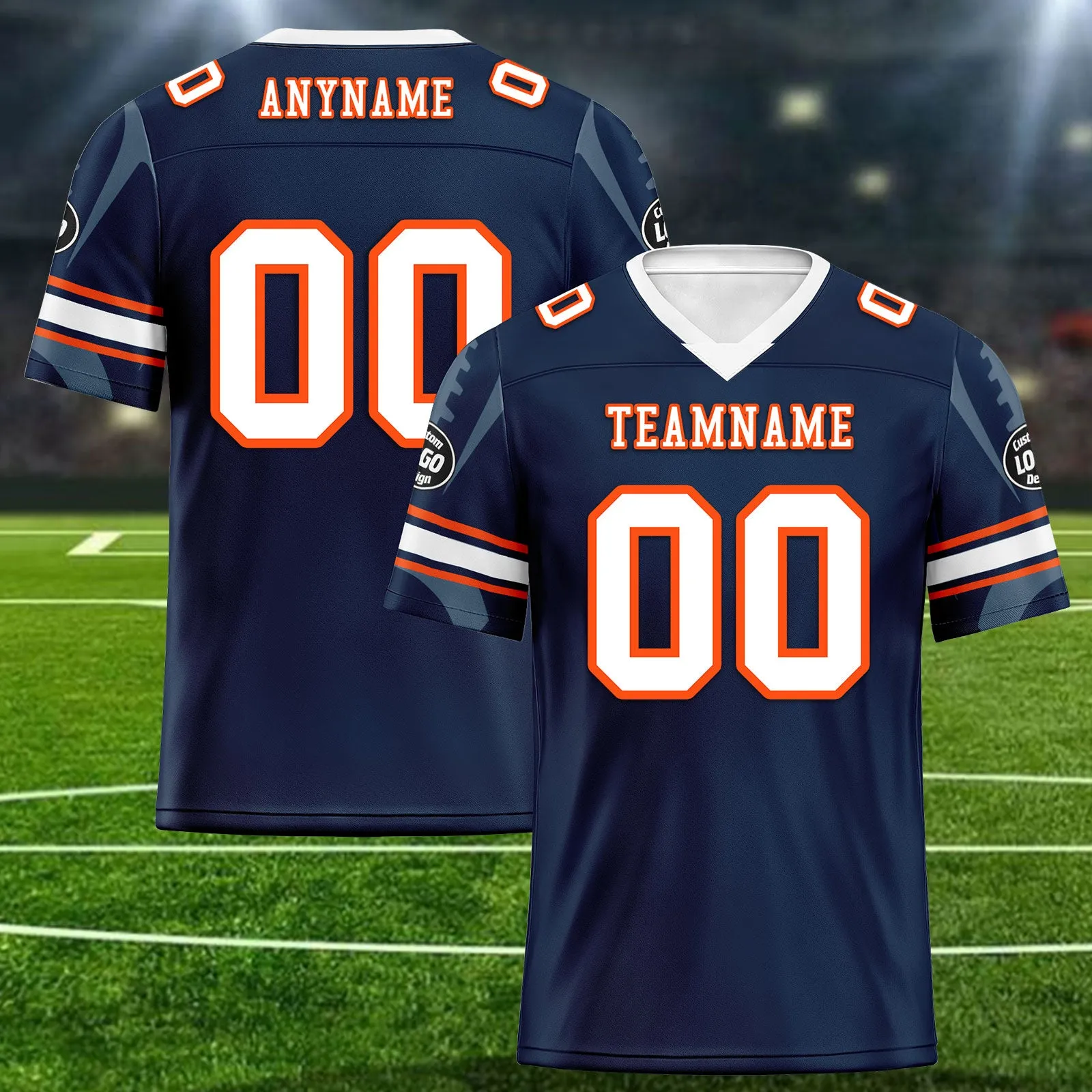 Custom Blue Denver Personalized Authentic Football Jersey FBJ02-D025033-12