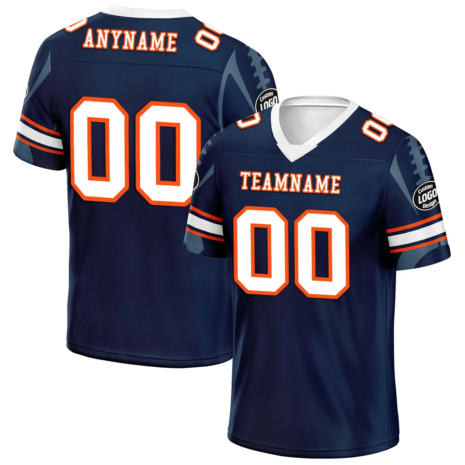 Custom Blue Denver Personalized Authentic Football Jersey FBJ02-D025033-12