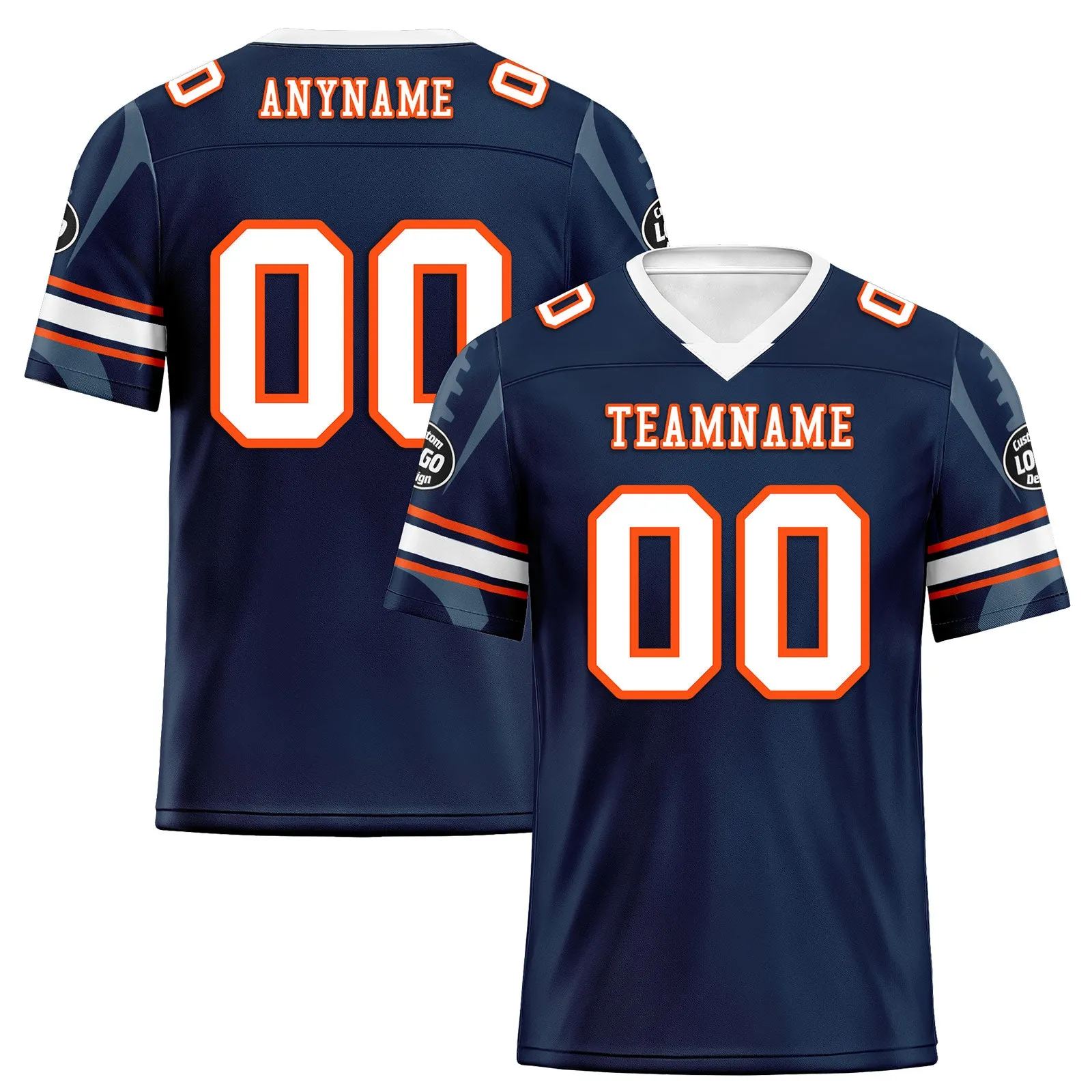 Custom Blue Denver Personalized Authentic Football Jersey FBJ02-D025033-12