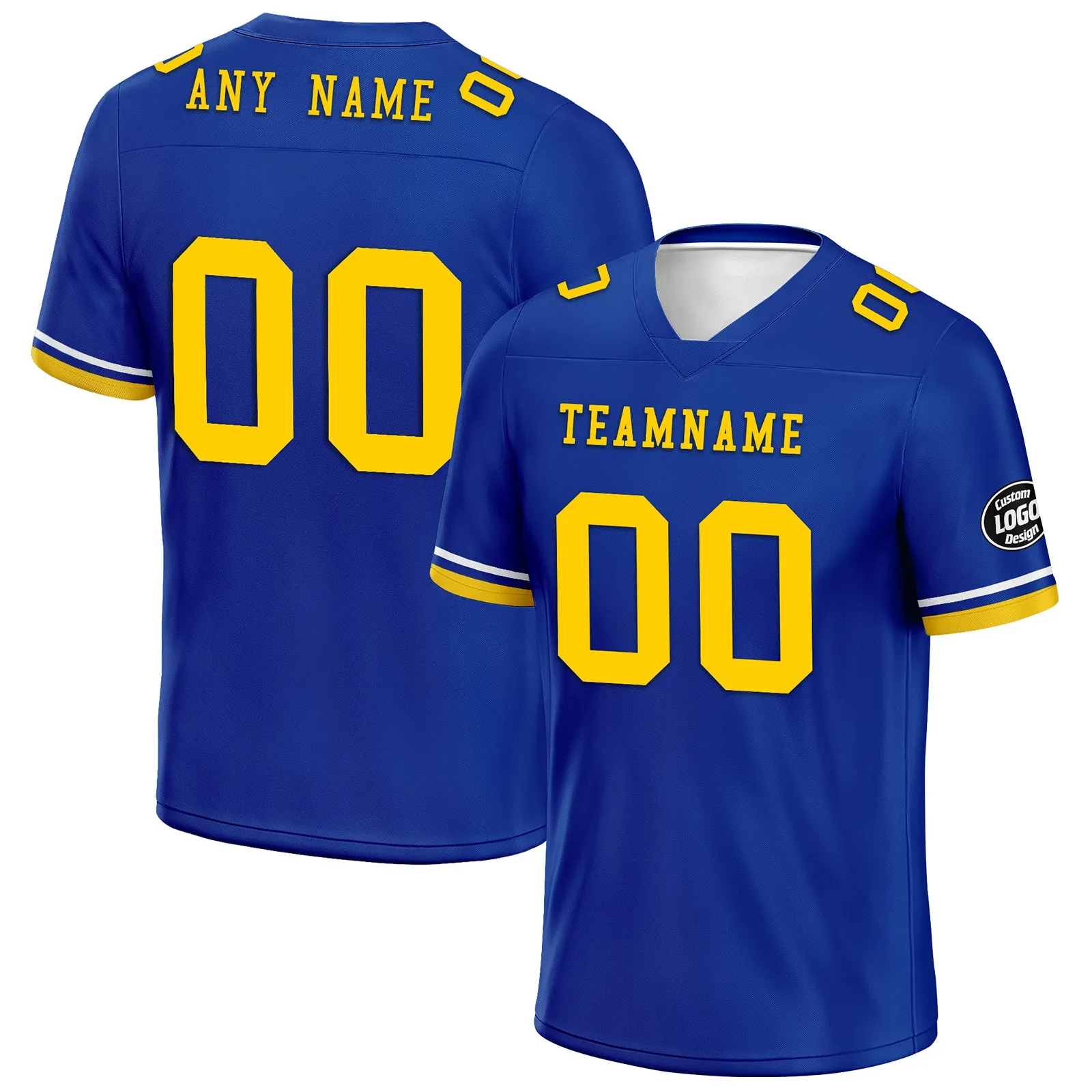 Custom Blue Los Angeles Personalized Authentic Football Jersey FBJ02-D020263-15