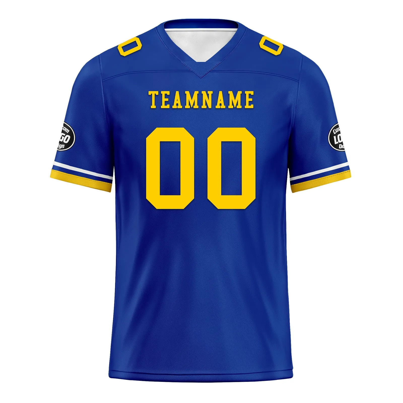 Custom Blue Los Angeles Personalized Authentic Football Jersey FBJ02-D020263-15