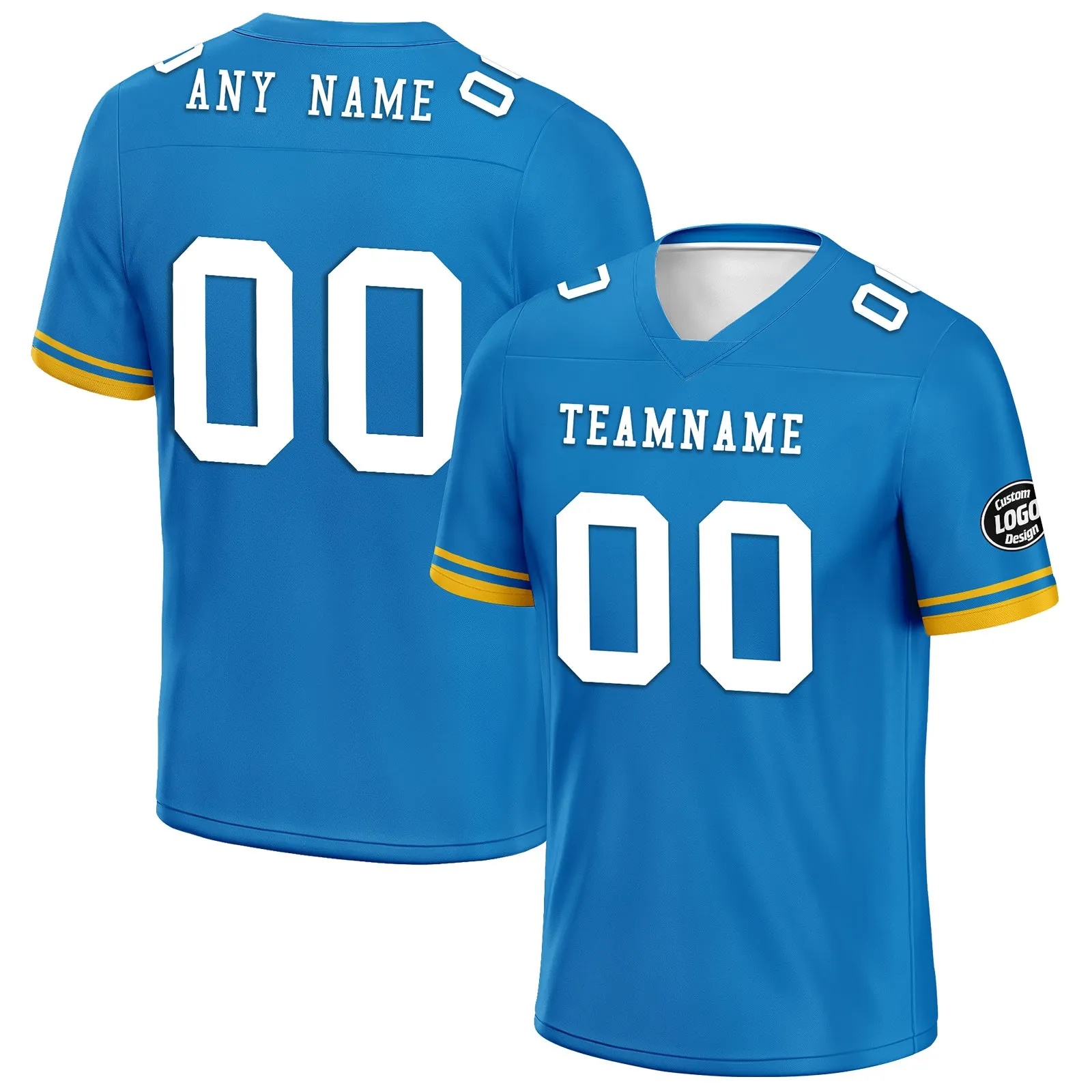 Custom Blue Los Angeles Personalized Authentic Football Jersey FBJ02-D020263-22