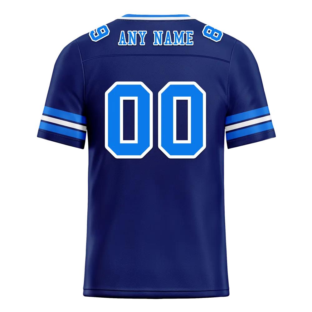 Custom Blue Sleeve Stripes Blue Personalized Authentic Football Jersey FBJ02-bc0f0fc