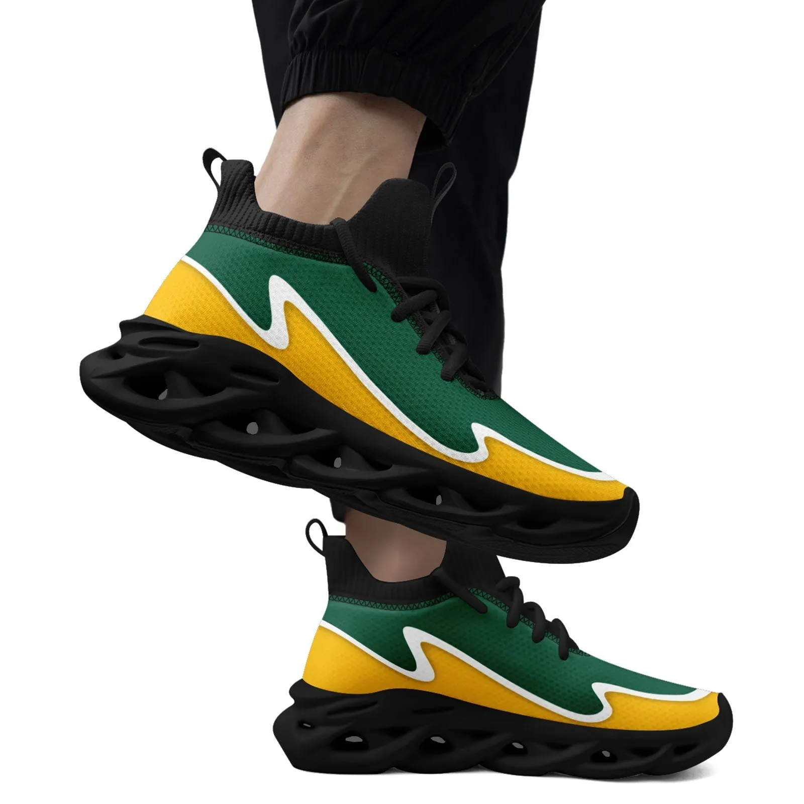 Custom Green Yellow Maxsoul Shoes Personalized Sneaker FN030A-E020011-23